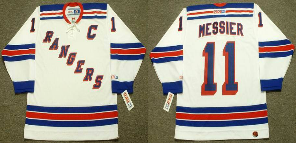 2019 Men New York Rangers 11 Messier white style #2 CCM NHL jerseys->new york rangers->NHL Jersey